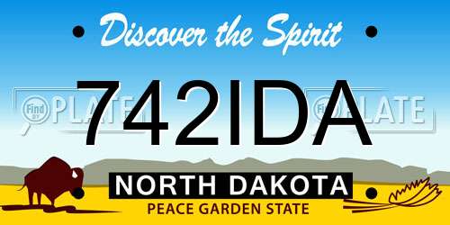 742IDA North Dakota License Plate