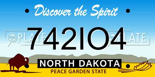 742IO4 North Dakota License Plate