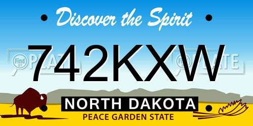 742KXW North Dakota License Plate
