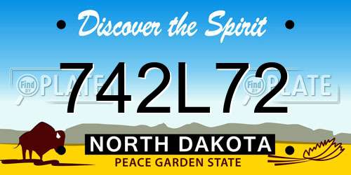 742L72 North Dakota License Plate