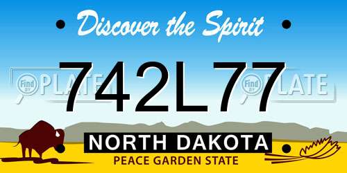 742L77 North Dakota License Plate