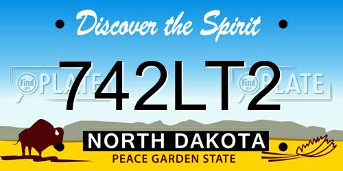 742LT2 North Dakota License Plate