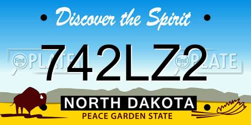 742LZ2 North Dakota License Plate