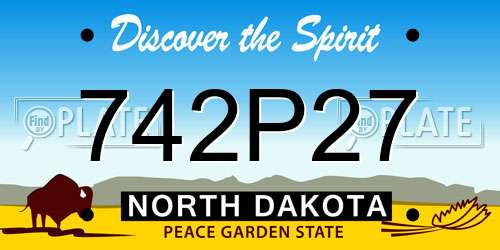 742P27 North Dakota License Plate