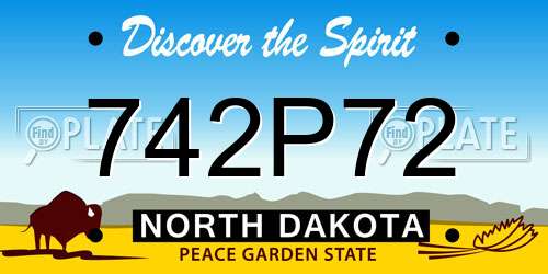 742P72 North Dakota License Plate