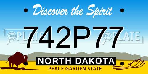 742P77 North Dakota License Plate