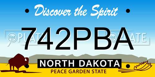 742PBA North Dakota License Plate