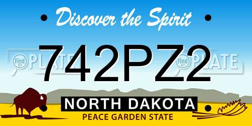 742PZ2 North Dakota License Plate