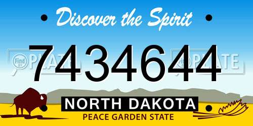 7434644 North Dakota License Plate
