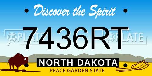 7436RT North Dakota License Plate
