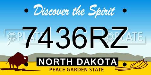 7436RZ North Dakota License Plate