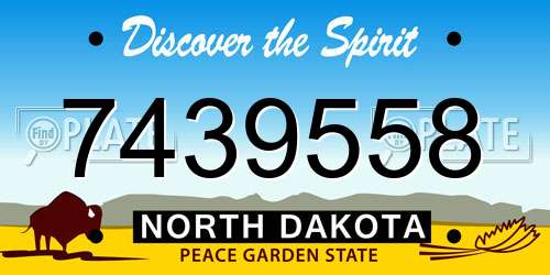 7439558 North Dakota License Plate