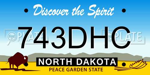 743DHC North Dakota License Plate