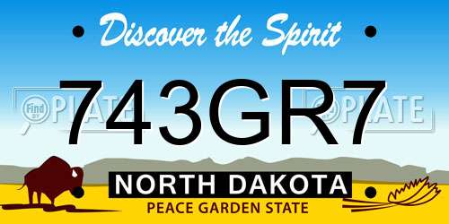 743GR7 North Dakota License Plate