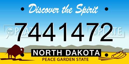 7441472 North Dakota License Plate