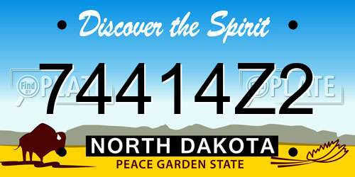74414Z2 North Dakota License Plate