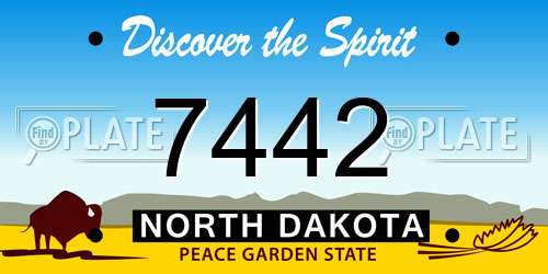 7442 North Dakota License Plate