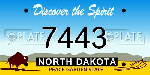 7443 North Dakota License Plate