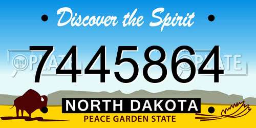 7445864 North Dakota License Plate