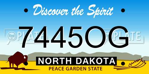 7445OG North Dakota License Plate