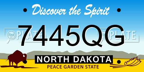 7445QG North Dakota License Plate