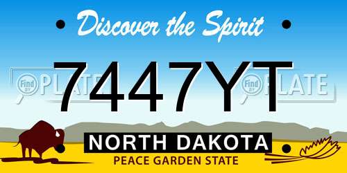7447YT North Dakota License Plate