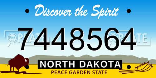 7448564 North Dakota License Plate