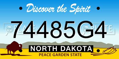 74485G4 North Dakota License Plate
