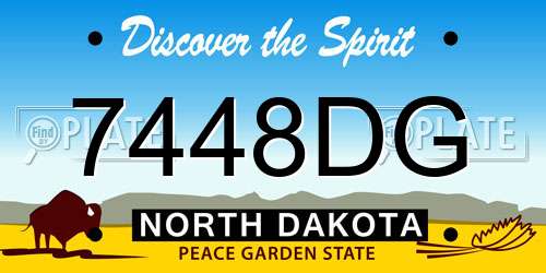 7448DG North Dakota License Plate
