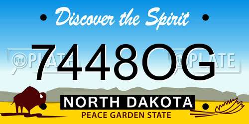 7448OG North Dakota License Plate