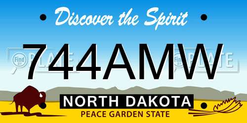 744AMW North Dakota License Plate