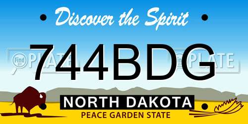 744BDG North Dakota License Plate