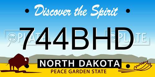 744BHD North Dakota License Plate