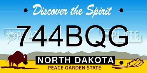 744BQG North Dakota License Plate