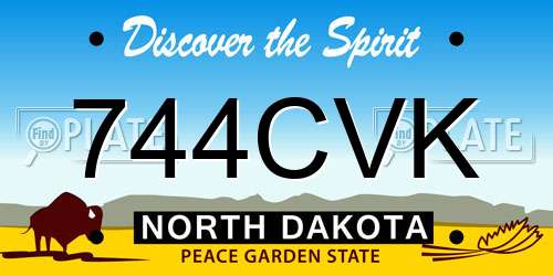 744CVK North Dakota License Plate