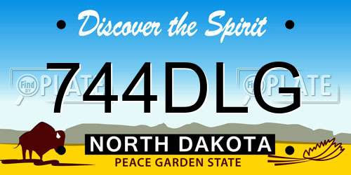 744DLG North Dakota License Plate