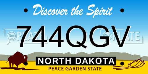 744QGV North Dakota License Plate