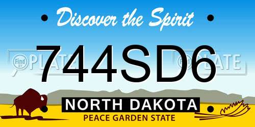 744SD6 North Dakota License Plate