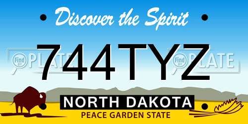 744TYZ North Dakota License Plate