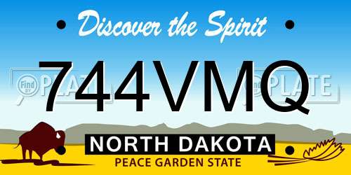 744VMQ North Dakota License Plate