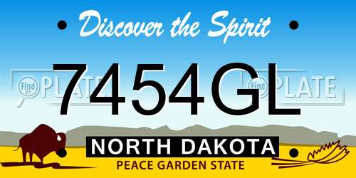 7454GL North Dakota License Plate