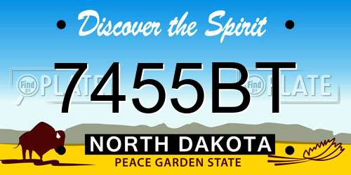 7455BT North Dakota License Plate