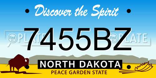 7455BZ North Dakota License Plate