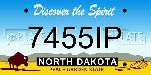 7455IP North Dakota License Plate