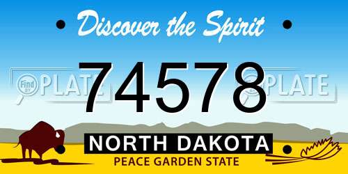 74578 North Dakota License Plate