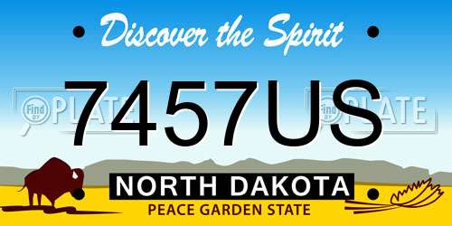 7457US North Dakota License Plate