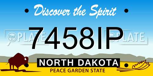 7458IP North Dakota License Plate