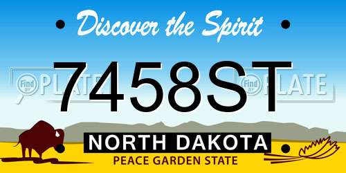 7458ST North Dakota License Plate