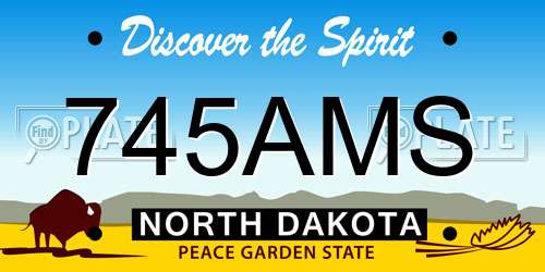 745AMS North Dakota License Plate