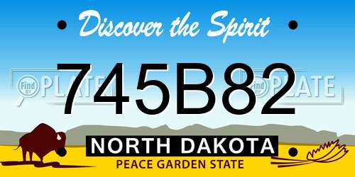 745B82 North Dakota License Plate
